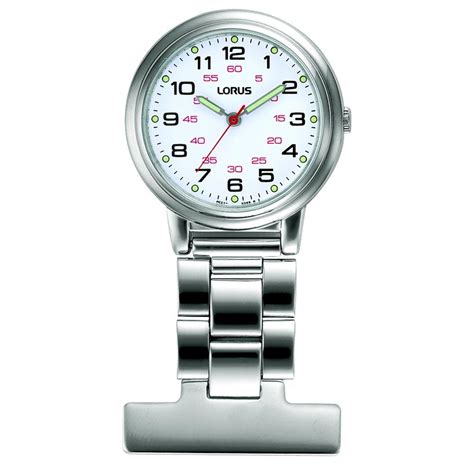 Nurses Stainless Steel Quartz Fob Watch Clear Arabic Numbers Rg251cx9