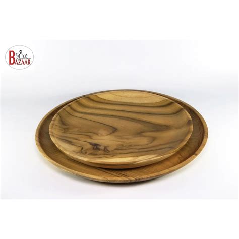 Jual PIRING KAYU BULAT WOOD PLATE ROUND 25CM 30CM Shopee Indonesia