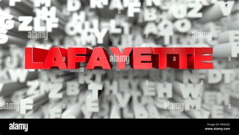 LAFAYETTE Red Text On Typography Background 3D Rendered Royalty