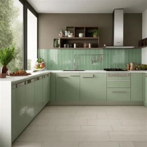 Modern Kitchen Design In Light Colors And Emerald V