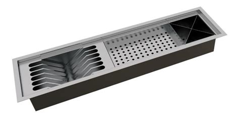 Calha Mida Canal Equipado Inox Escorredor Lou A Embutido Pi R