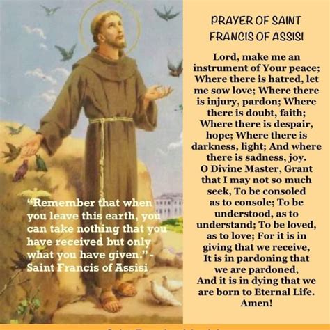 Catholic Prayers Saint Francis Of Asisi