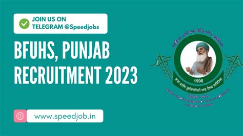 Punjab Bfuhs Vacancy Various Post Online Form