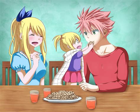 Fairy Tail’s Heart: Lucy & Natsu Sharing Joy in HD Wallpaper by