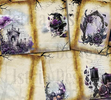 Witch Junk Journal Printable Halloween Junk Journal Kit Gothic Papers