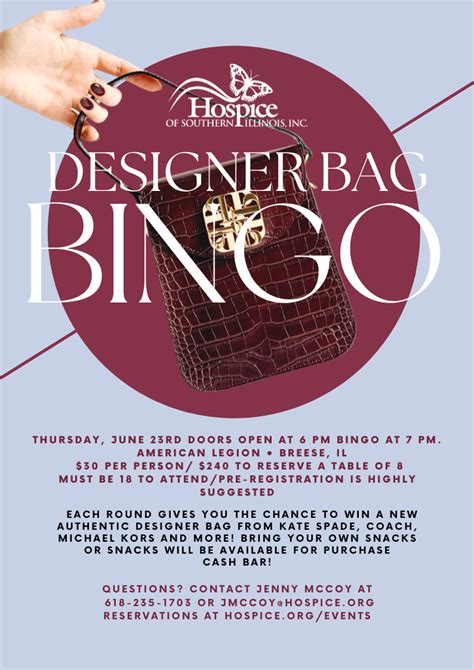 Designer Purse Bingo Flyers Editable (2) - Hospice of Southern Illinois