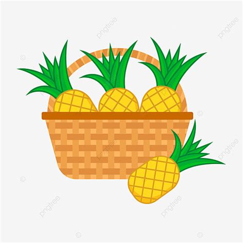 Pineapple Illustration Vector Art PNG Basket With Pineapple Vector