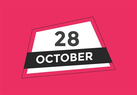 october 28 calendar reminder. 28th october daily calendar icon template ...