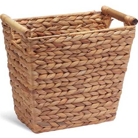 Buy Kolwoven Wicker Waste Basket With Wooden Handles Wicker T Can With