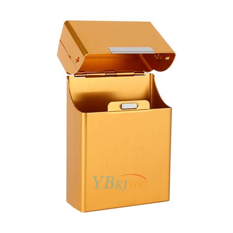 Gold Metal Aluminum Cigar Cigarette Case Box Holder Tobacco Storage Container Ebay