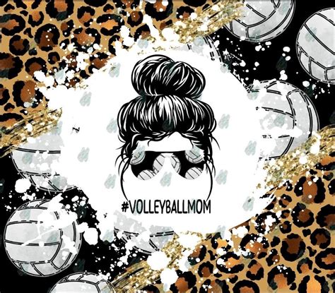 Messy Bun Volleyball Mom Sublimation Transfer For Tumblers Etsy