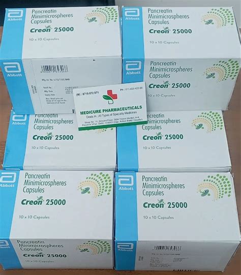 Creon Capsule At Rs Stripe Pancreatin Tablets In New Delhi