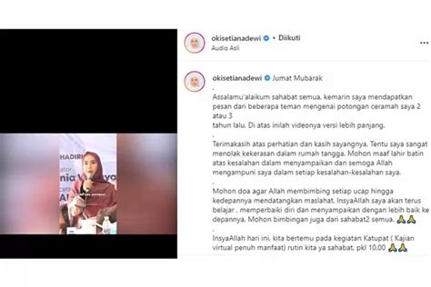 Ustadz Derry Sulaiman Semangati Ustadzah Oki Setiana Dewi Saat Meminta