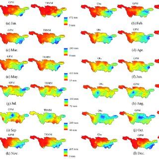 Spatial Distribution Of Monthly Average Precipitation Of Rain Gauge