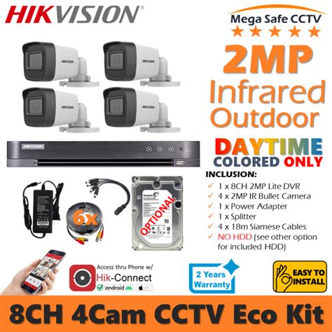 Hikvision Ch Mp Lite Ir Cameras Outdoor Bullet Ch Diy Eco Cctv