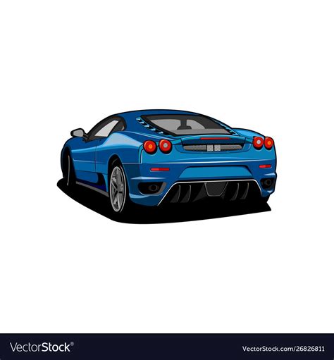 Back car view Royalty Free Vector Image - VectorStock