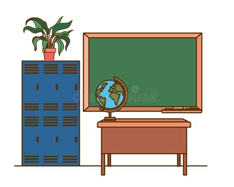 Chalkboard of School in Classroom Stock Vector - Illustration of flat, interior: 152876076