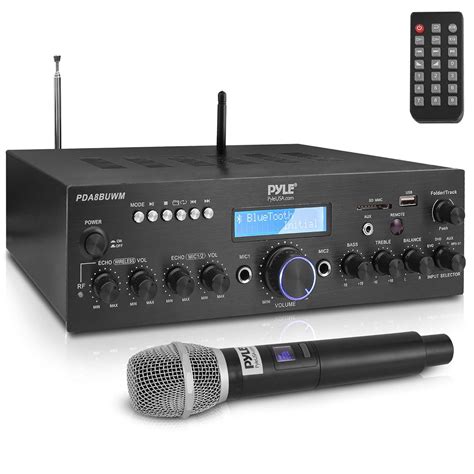 Pyle Wireless Microphone Power Amplifier System W Dual Channel Sound