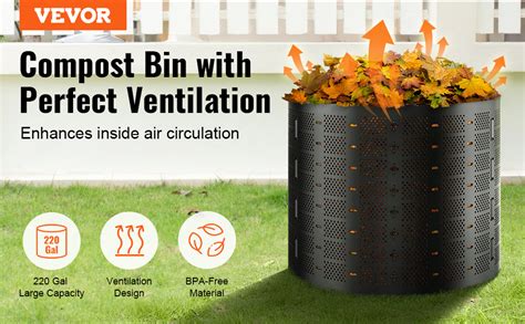 Vevor Compost Bin 220 Gallon Outdoor Expandable Composter Easy To