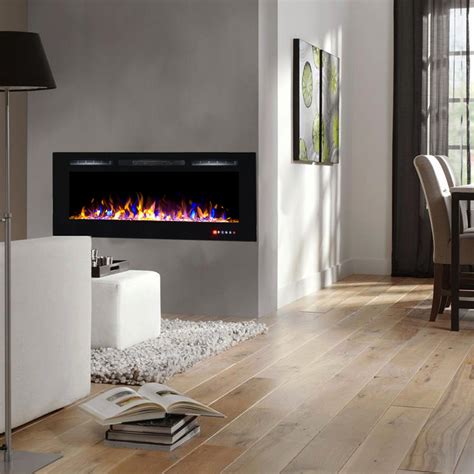 Regal Flame 50 Inch Fusion Crystal Recessed Touch Screen Multi Color Wall Mounted Electric Fireplace