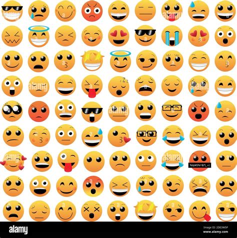 Satz Von Emoticon Vektor Auf Wei Em Hintergrund Isoliert Emoji Vektor