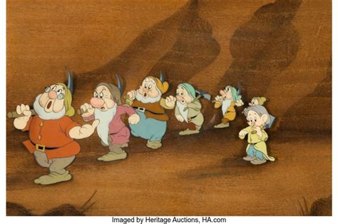 Snow White And The Seven Dwarfs Courvoisier Cel Setup Walt Disney 1937