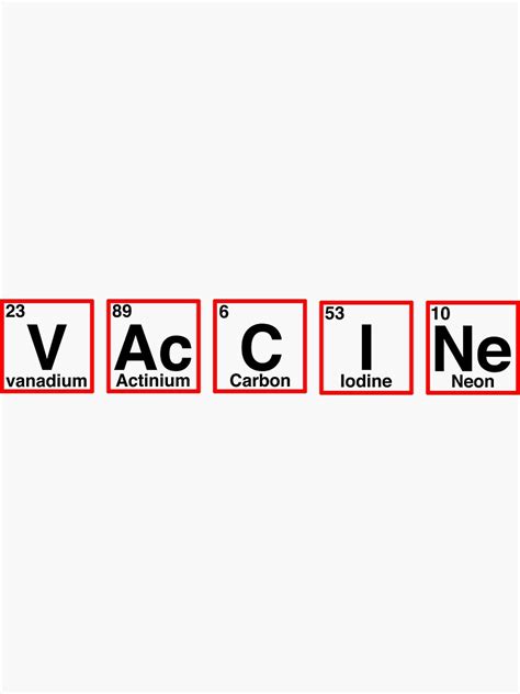 Vaccine Periodic Table Elements Spelling Sticker For Sale By