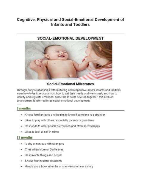 Cognitive, Physical and Social-Emotional Development of Infants and ... 
