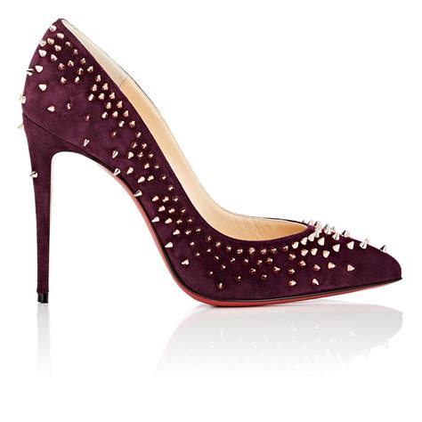 Lyst Christian Louboutin Escarpic Spiked Suede Pumps In Purple