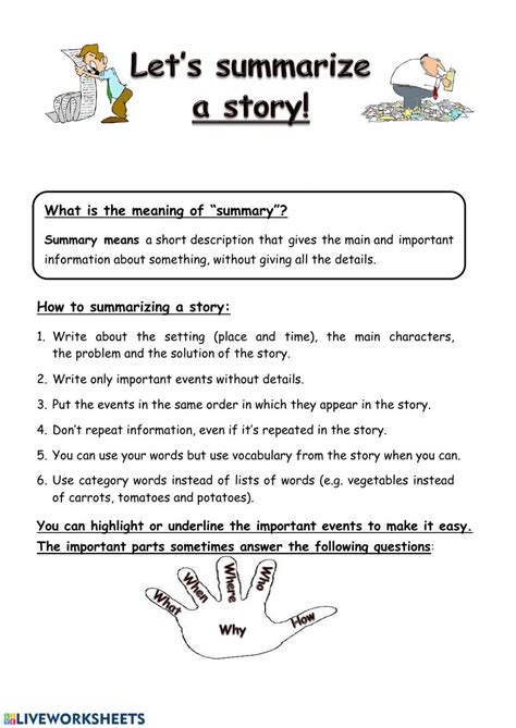 Summarizing Text Worksheets