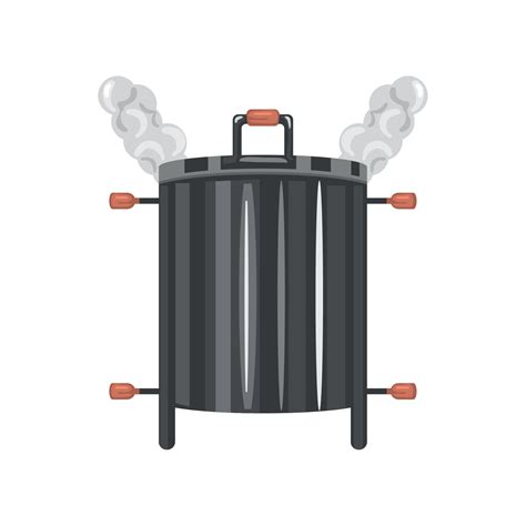 Barril De Barbacoa Con Humo 10422387 Vector En Vecteezy