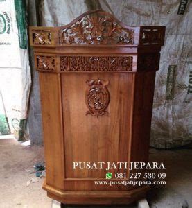 Mimbar Podium Masjid Khutbah Ukir Jati Natural Pusat Jati Jepara