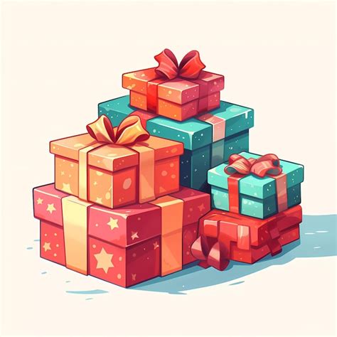 Regalos De Navidad Con Temática Vector Premium