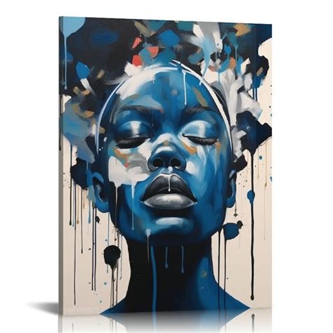 Jeuxus Framed America Africa Wall Art Black Women Canvas Wall Art Black