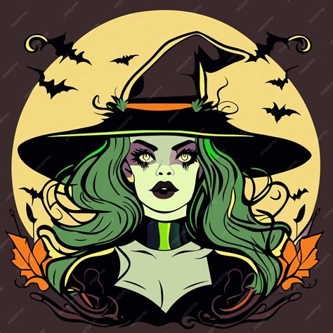 Wicked Witche Parca Halloween Dibujado A Mano Dibujos Animados Pegatina Icono Concepto Aislado