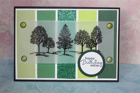 Stampin Up Lovely As A Tree Playing With Vellum Tree Stamp