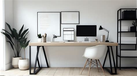 Premium Photo Modern Minimalist Office Setup