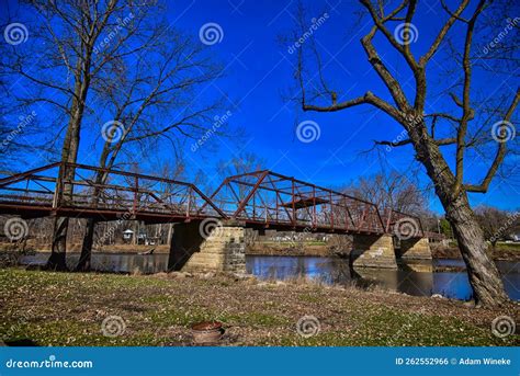 1876 Truss Bridge At Oakland Mills Park Mount Pleasant Iowa Stock Photo