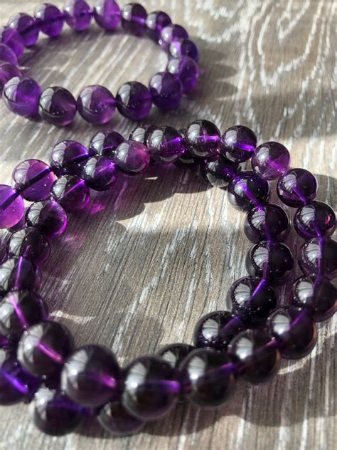 High Grade Natural Amethyst Bracelet Deep Amethyst Beaded Etsy