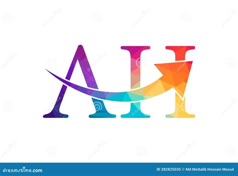 Low Poly And Initial AH Letter Logo Design Vector Design Concept Stock