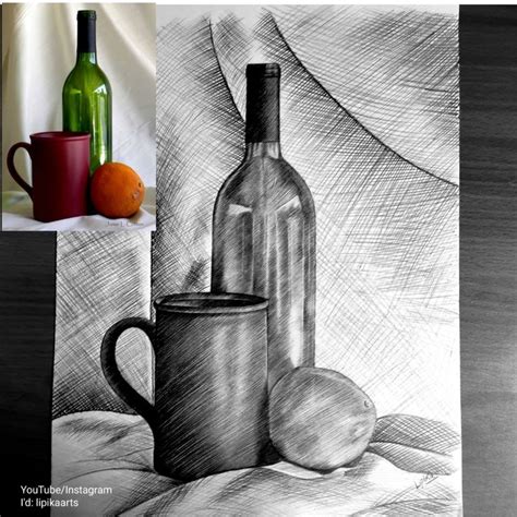 Simple Still Life Drawing With Oranges