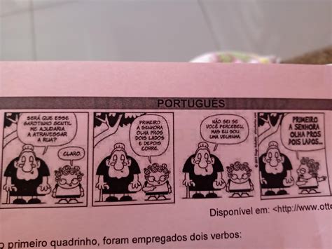 01 No Primeiro Quadrinho A Foram Empregados Dois Verbos A No