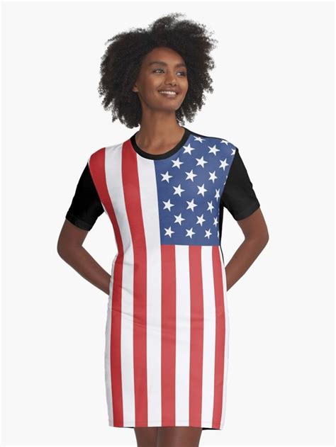 American Flag Graphic T Shirt Dress By Argosdesigns T Shirt Dress