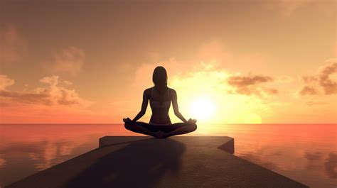 Yoga Poses Sun Kissed 3d Woman In Pose Amidst A Serene Sunset Backdrop ...