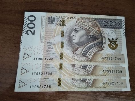 Banknot 200 zł kolejne numery 15149646176 Allegro pl