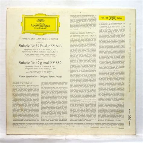 Mozart Symphonies No39 And No40 By Ferenc Fricsay Lp With Elyseeclassic Ref117976521