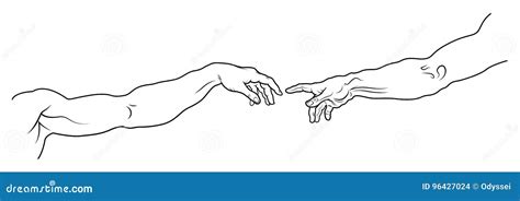 Hands Of The Creation Of Adam. Vector Drawing | CartoonDealer.com ...