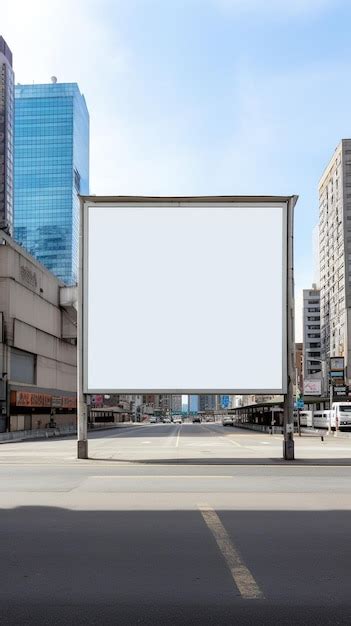 Premium Ai Image Blank Billboard Frame Nestled Amidst A Bustling