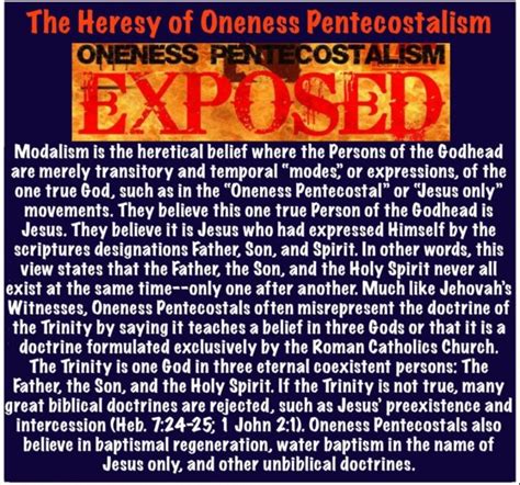 Oneness Pentecostalism and Their False Doctrine of Modalism ...