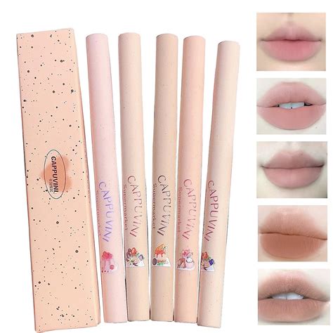 Amazon Domality Colors Lip Liner Pen Set Pcs Nude Pink Lipstick Set Longwear
